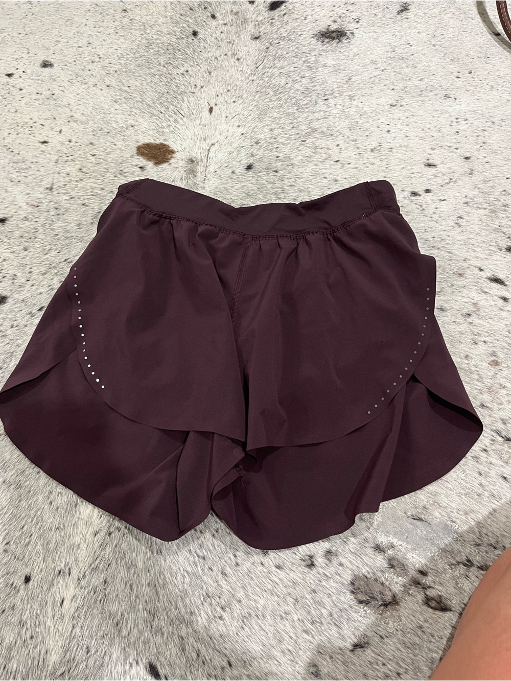 lululemon athletica Plum Layered Run Shorts with Stud Accents